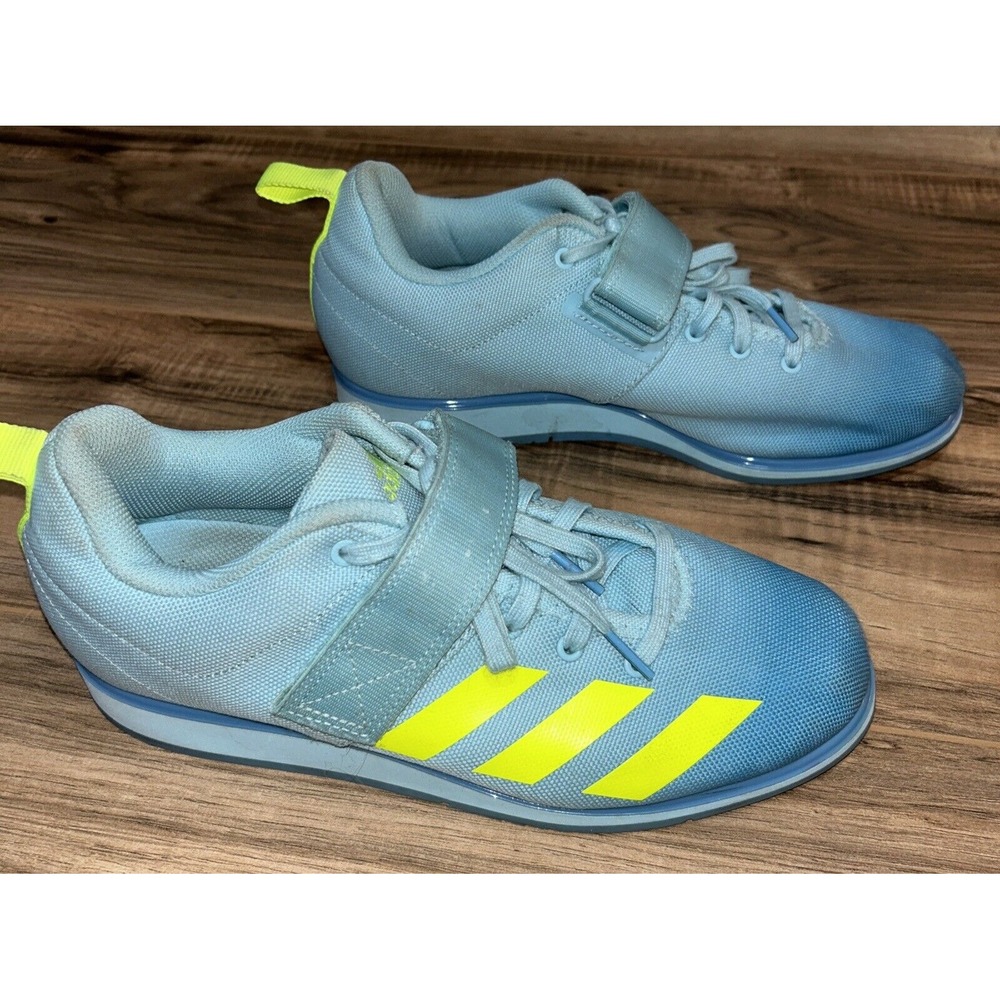 Womens Size 9 Adidas Powerlift 4 Hazy Sky/Solar Yellow Sneakers